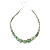 Jay King Sterling Silver Hami Melon Zoisite Bead Necklace 18" .925 Green